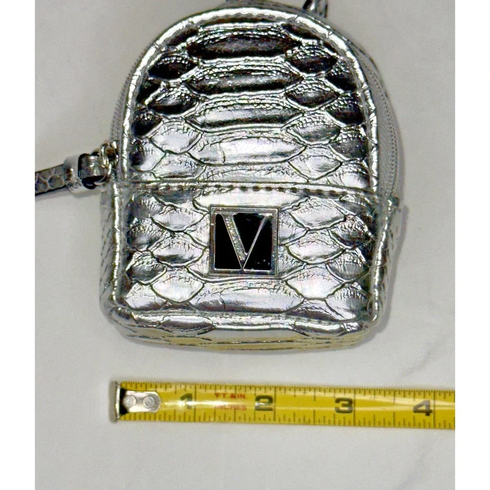 Victoria's Secret Metallic Silver Keychain‎ Coin Purse Bag